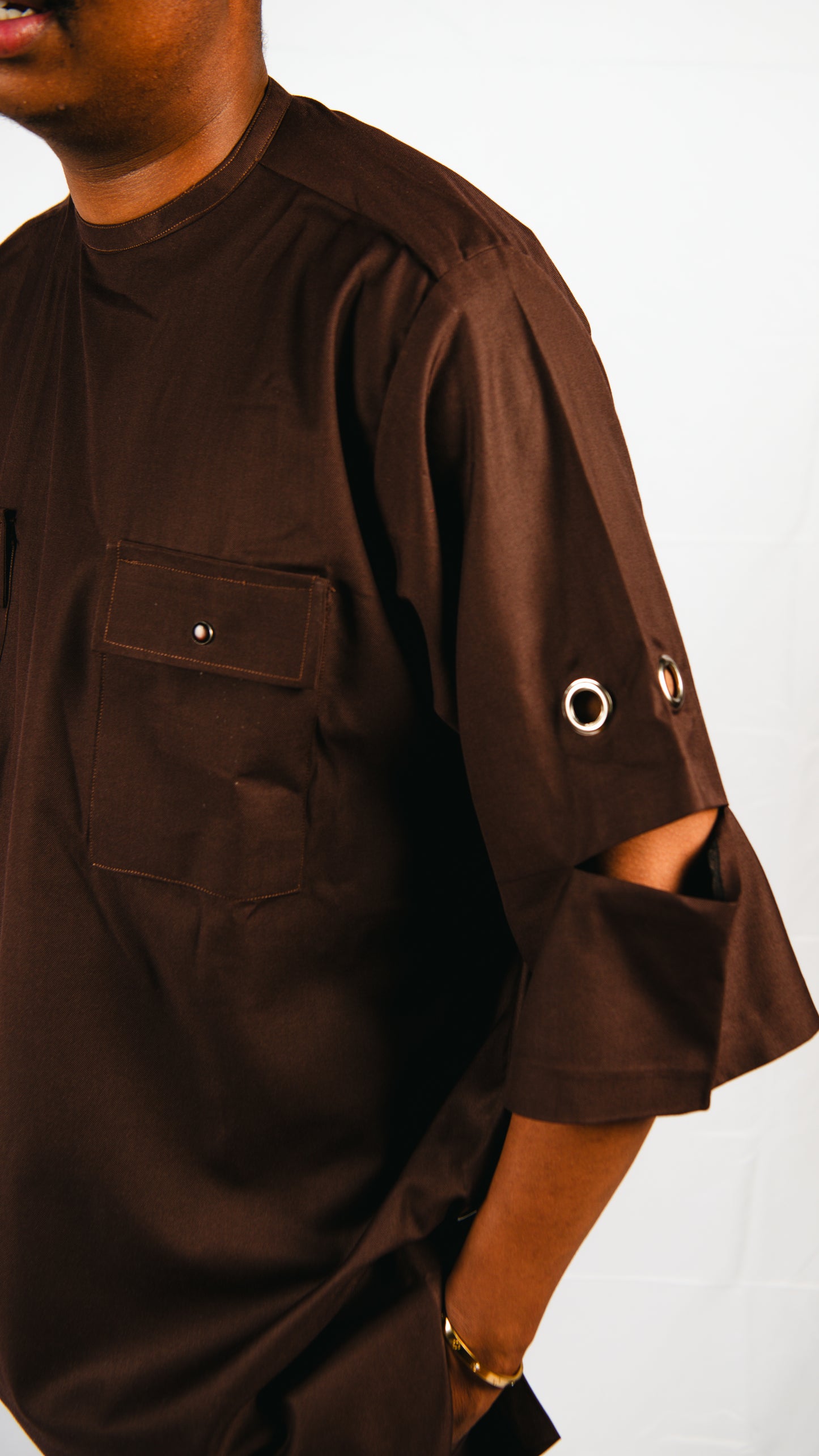 Manuél brown 2-piece trouser and layered top