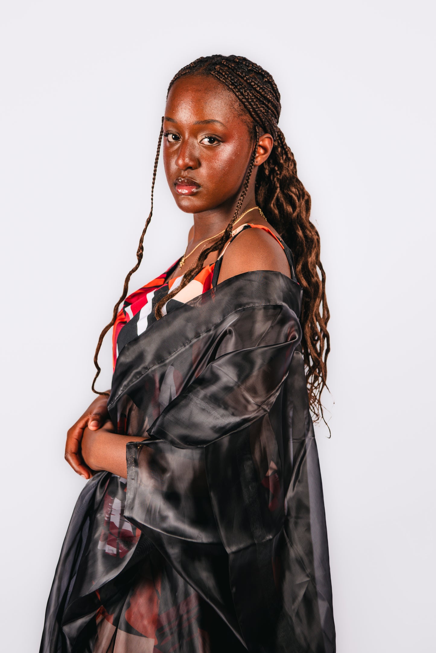 Tehillah 3-piece Trousers and Top with Organdy Kimono
