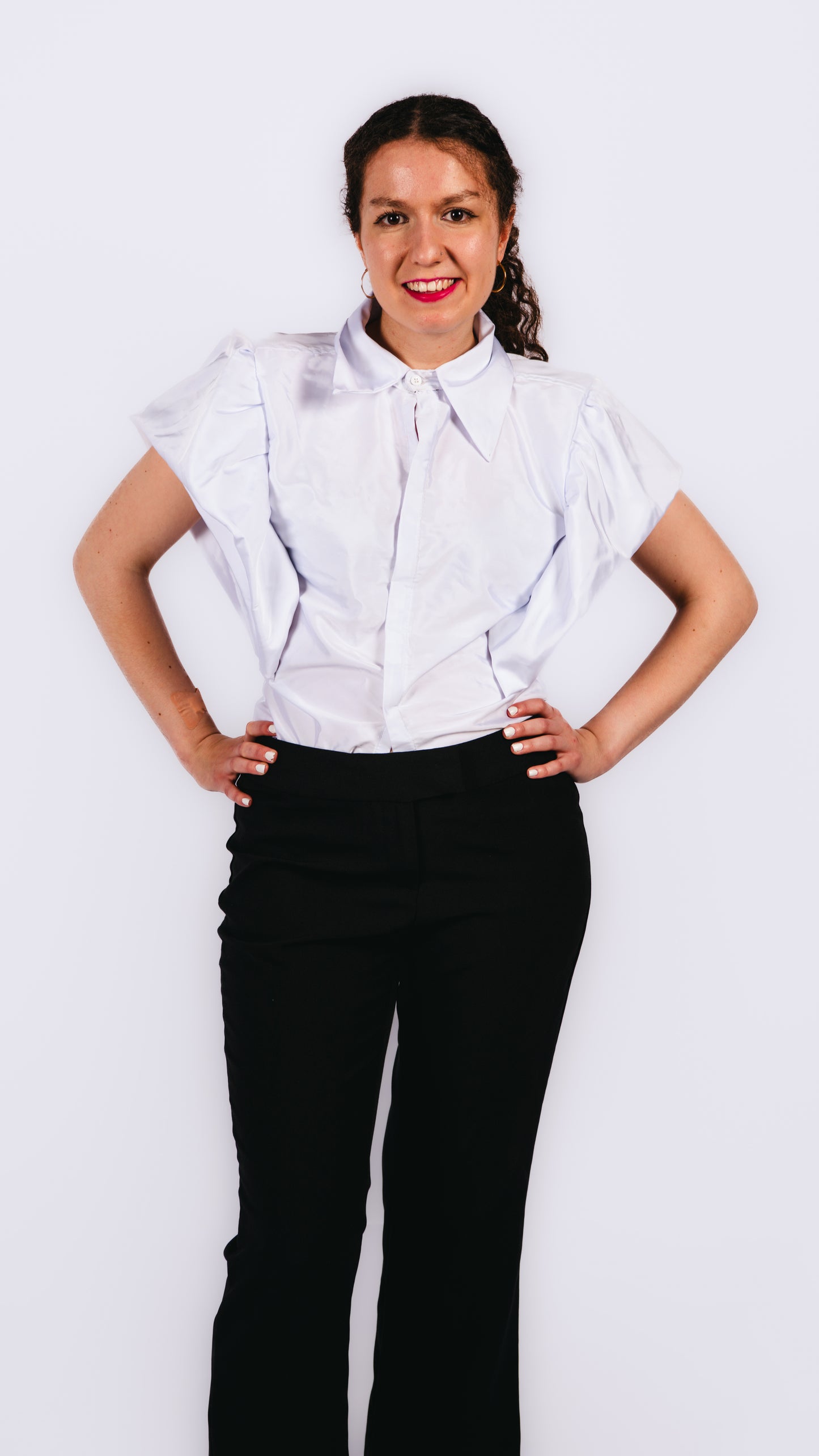 Tiara Ruffled Sleeves- White