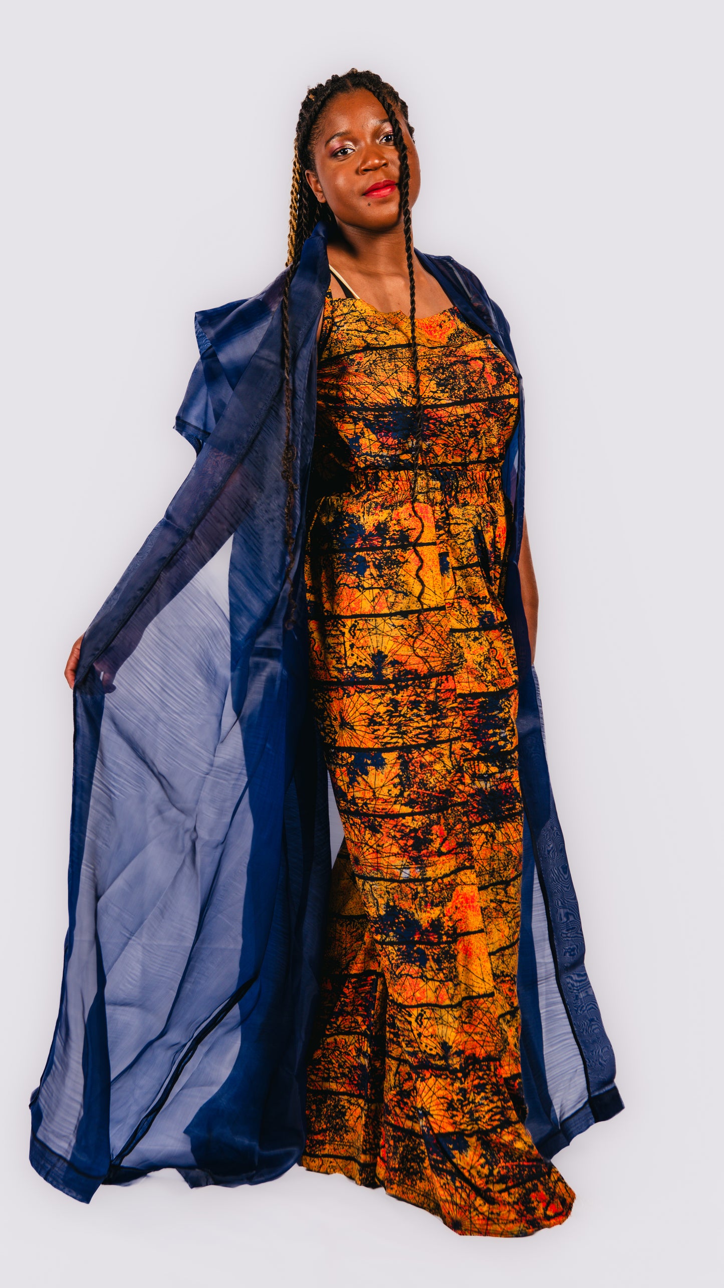 Tehillah 3 Piece Palazzo Trousers And Sleeveless Top With Organdy Kimono