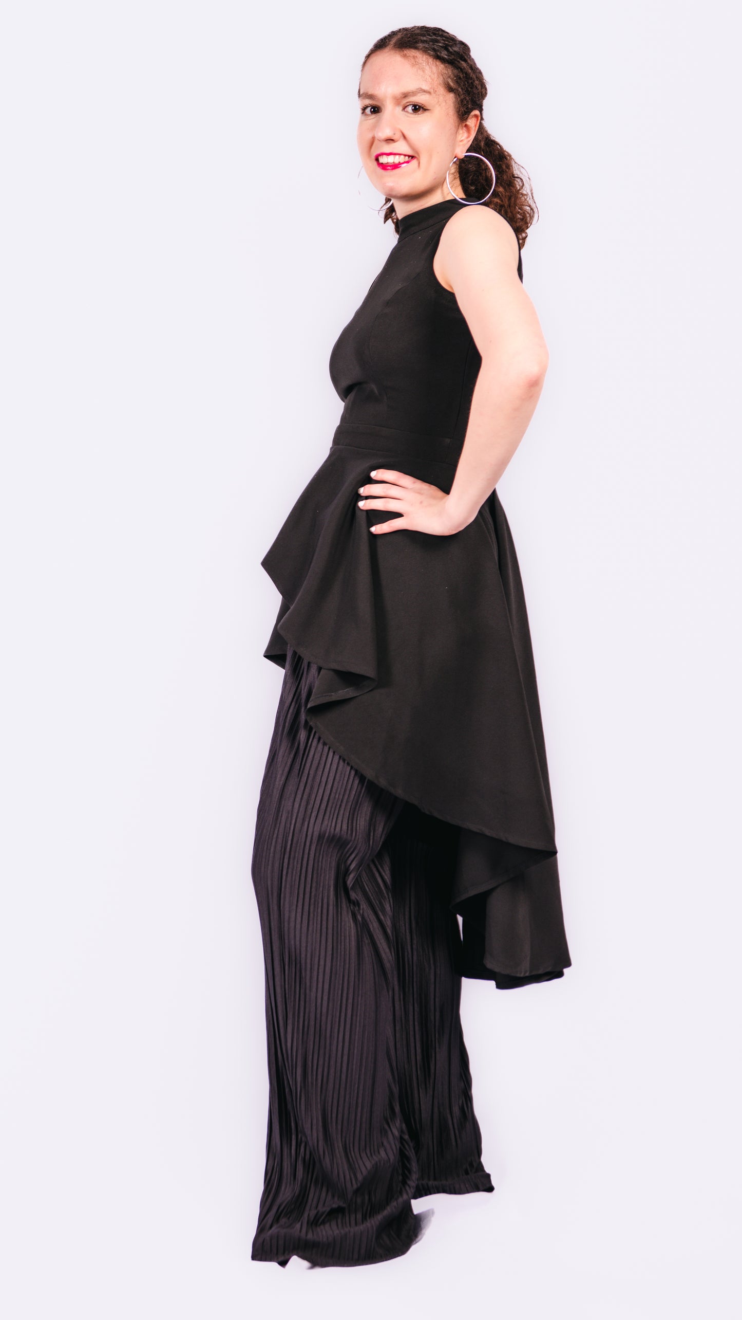 Zuriel 2 Piece Pleated Fabric Trousers And Assymetrical Top