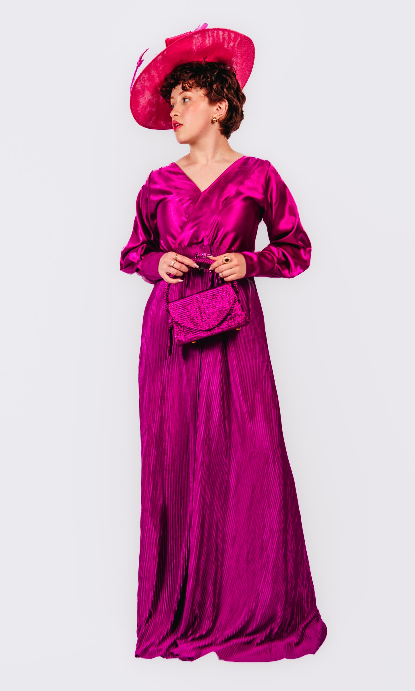 Iliana Maxi Pleaated Dress With Belt