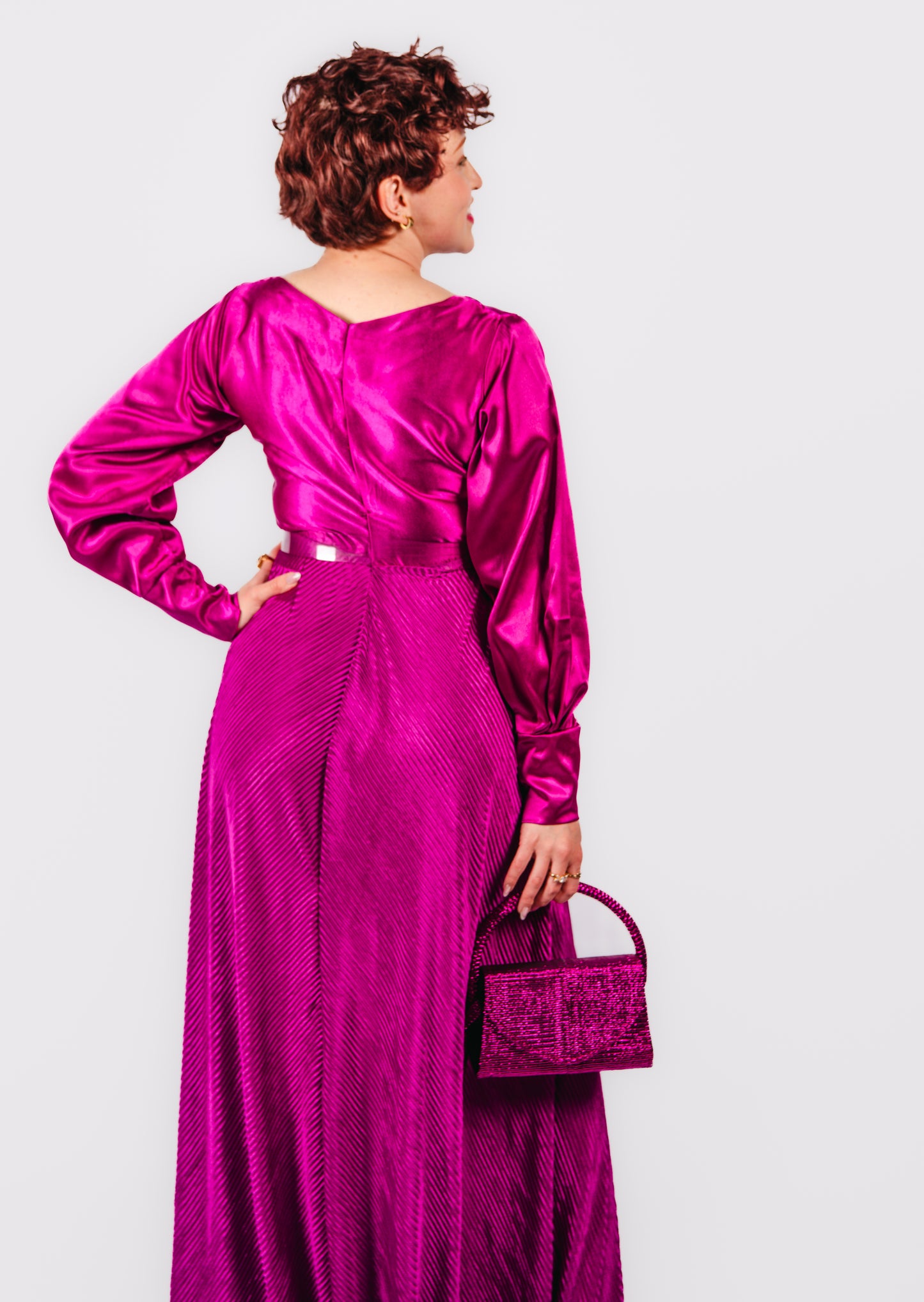 Iliana Maxi Pleaated Dress With Belt