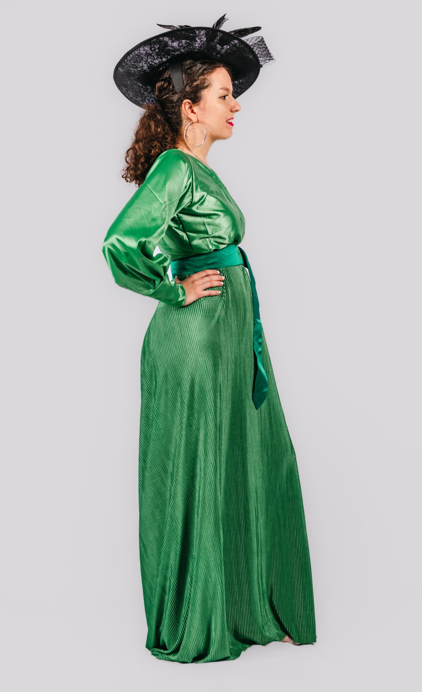 Iliana Maxi Pleated Dress Dress With Belt