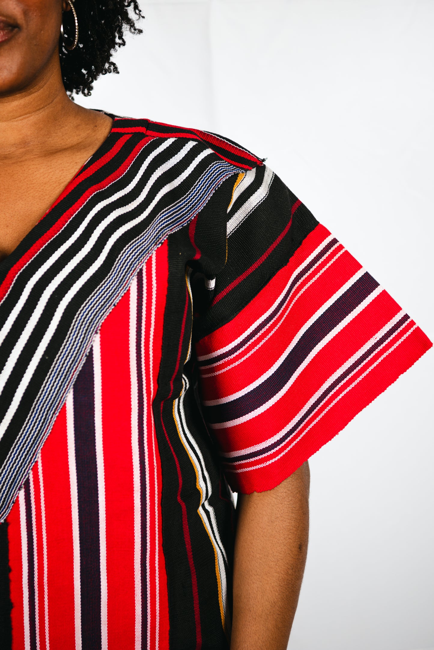 Jadesola Aso Oke Midi Dress In Red