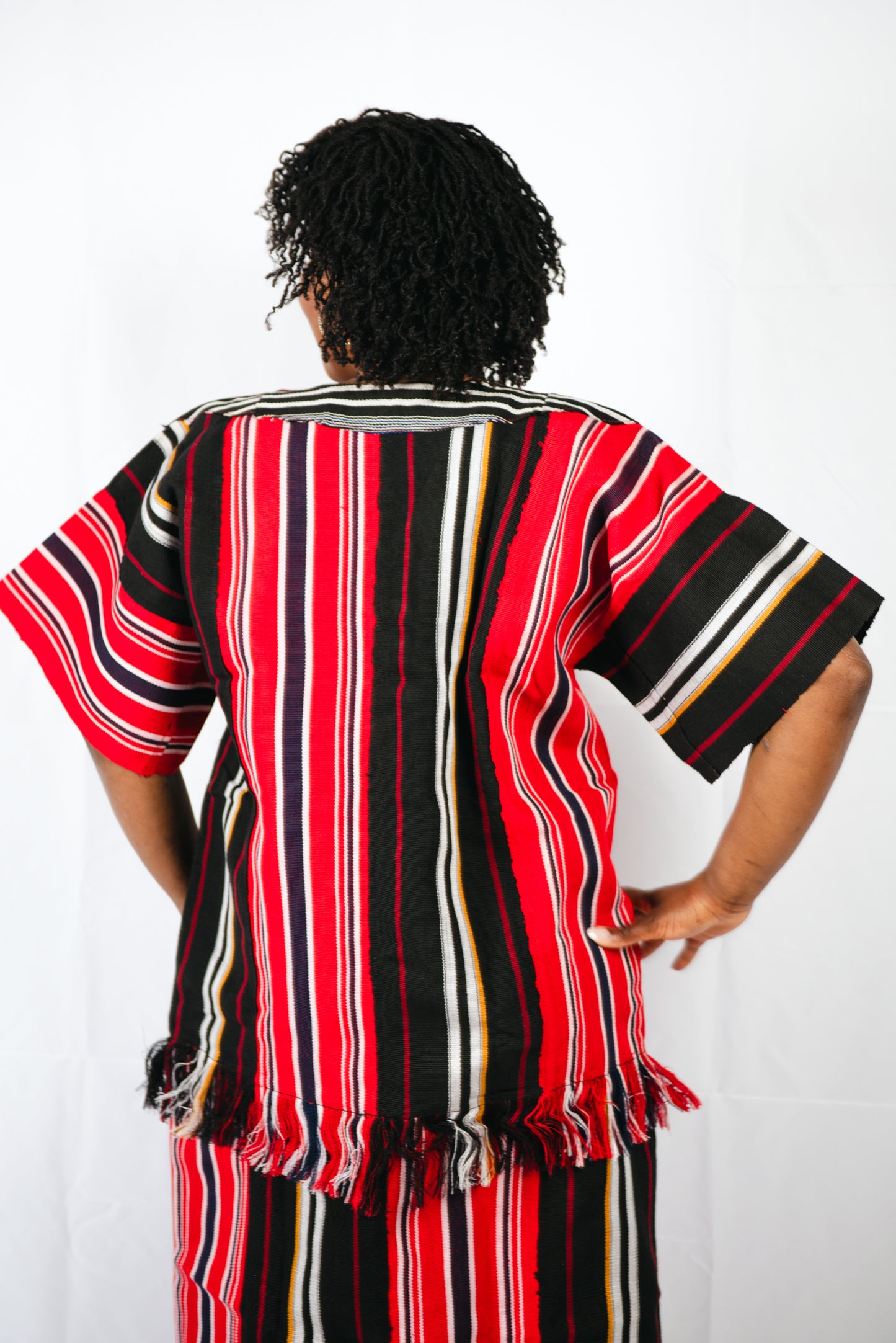 Jadesola Aso Oke Midi Dress In Red