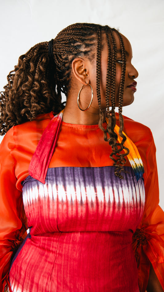 Amaris 2 Piece set Tie-Dye Wide Leg Trousers And Alter-neck Top