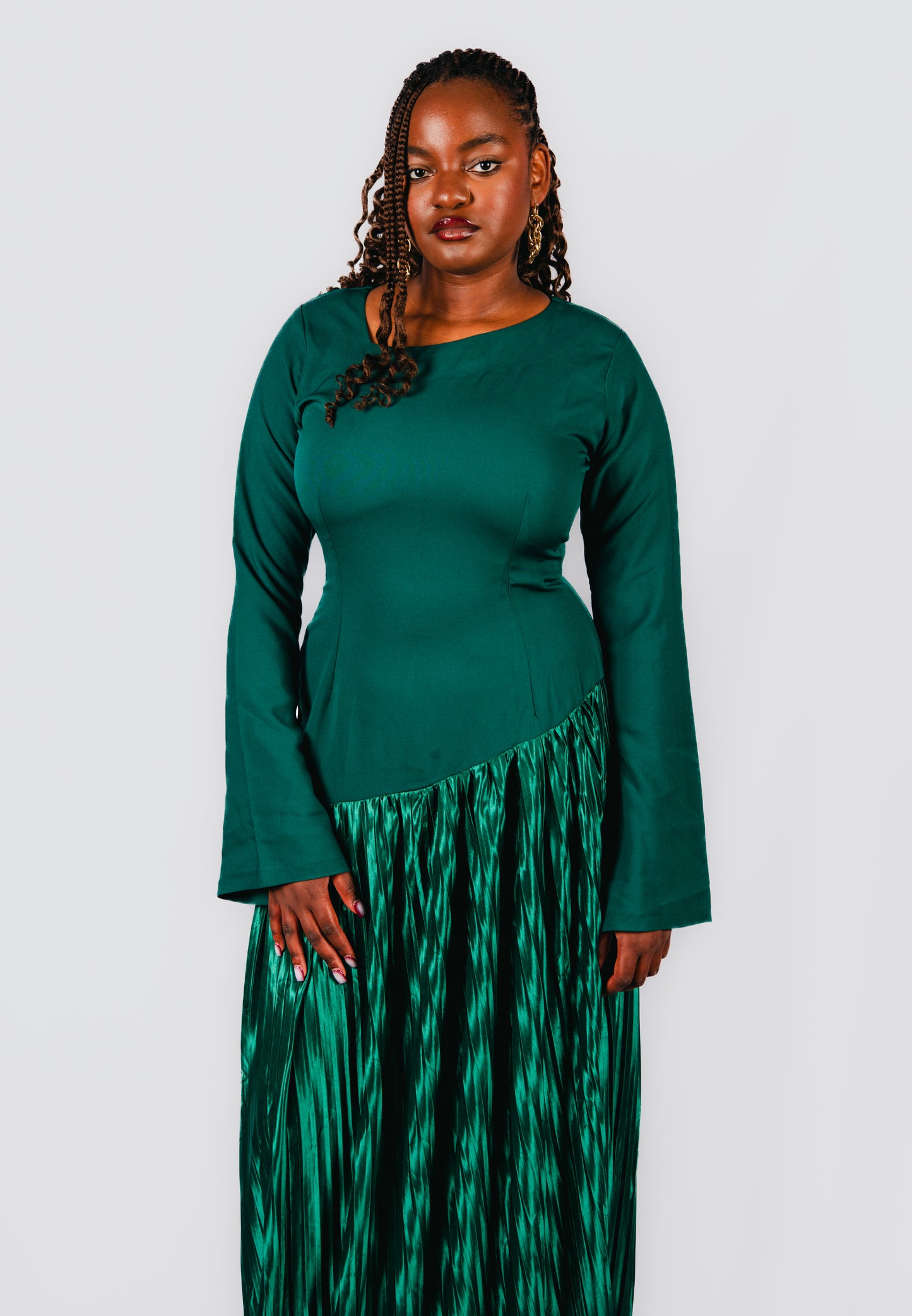 Azarea Asymmetrical Maxi Dress With Asymetrical Neckline