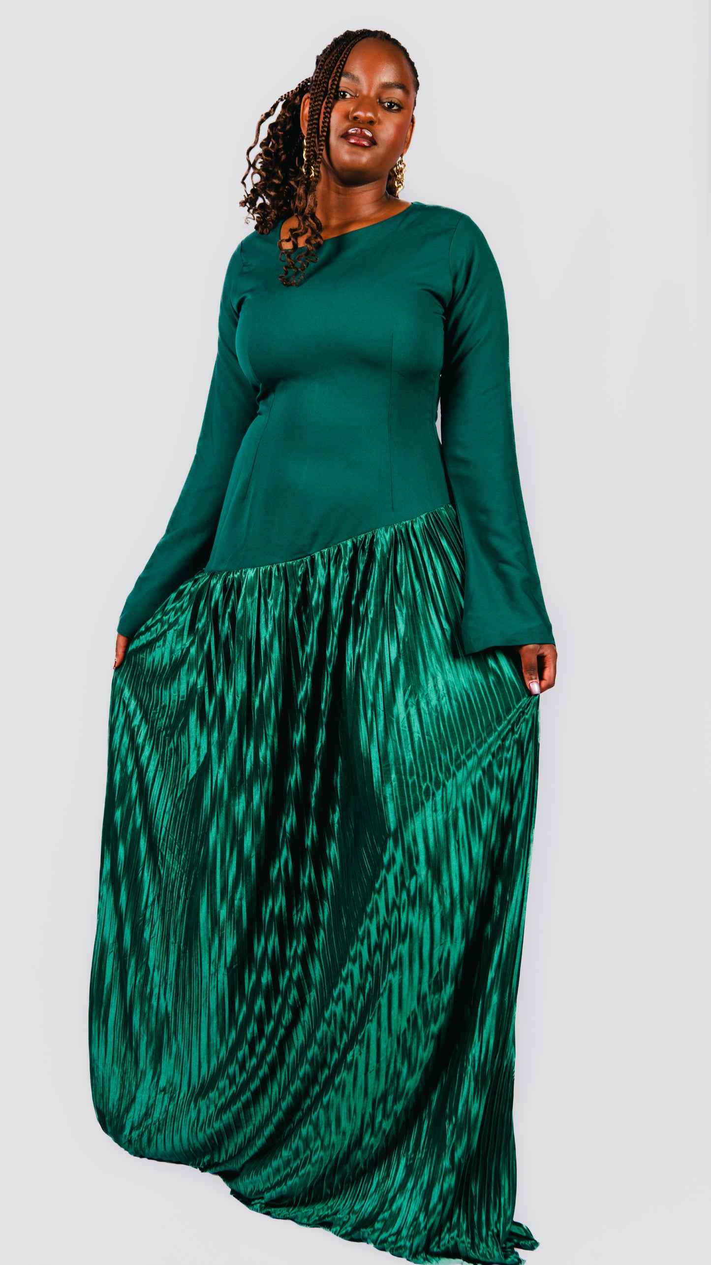 Azarea Asymmetrical Maxi Dress With Asymetrical Neckline