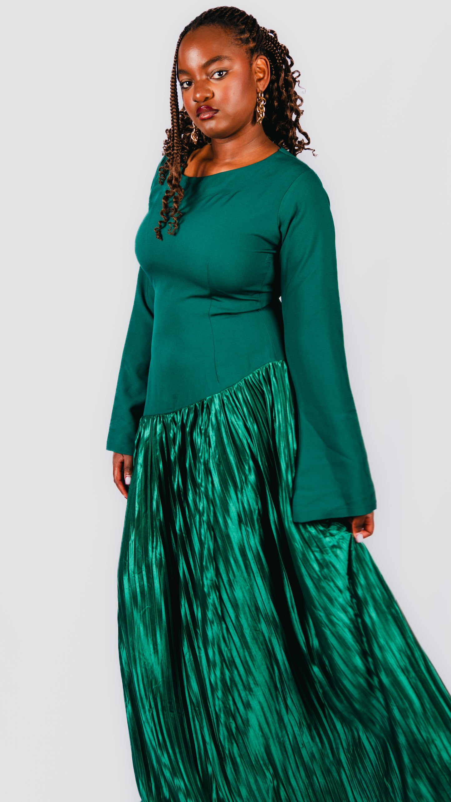 Azarea Asymmetrical Maxi Dress With Asymetrical Neckline