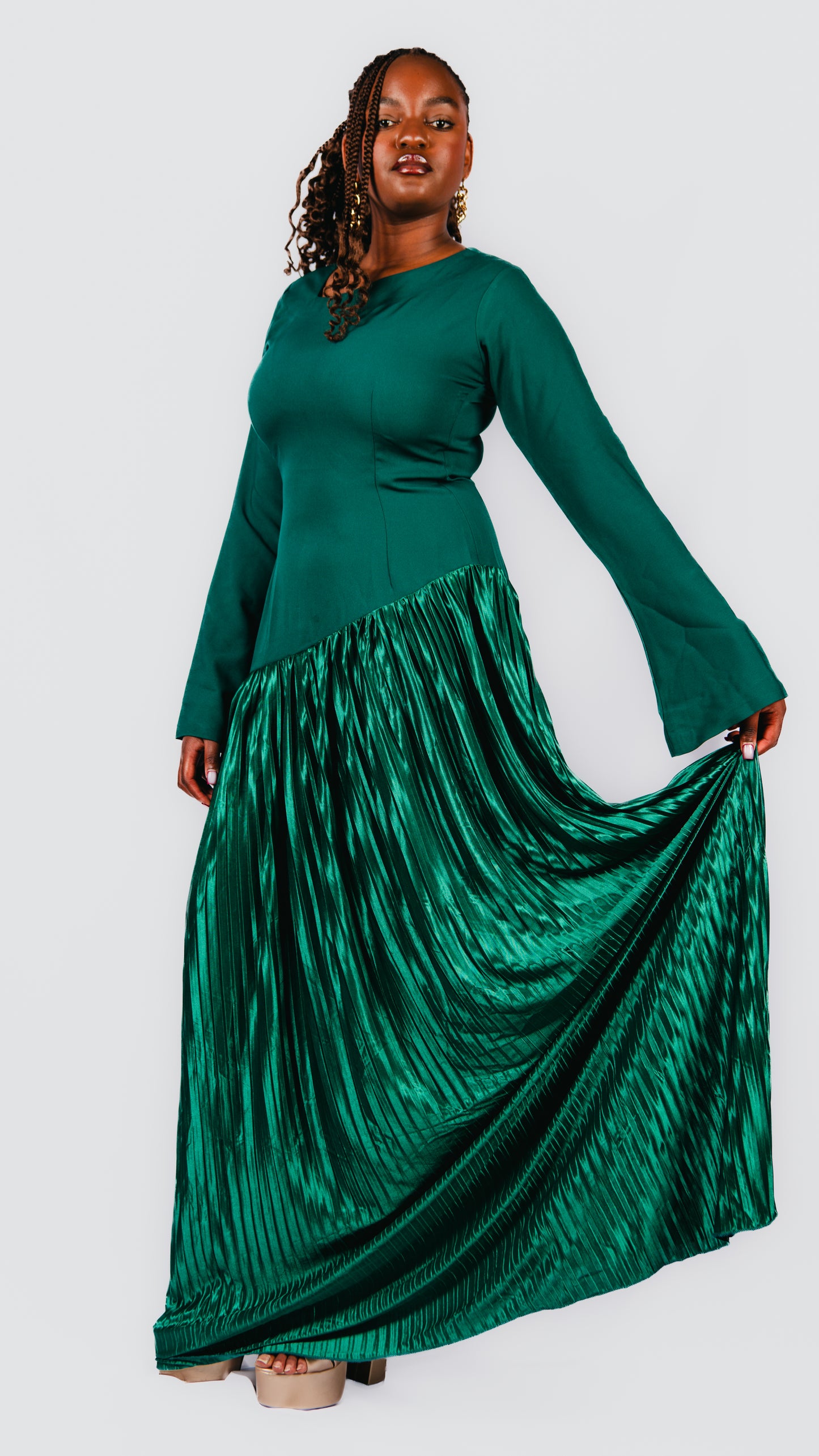 Azarea Asymmetrical Maxi Dress With Asymetrical Neckline