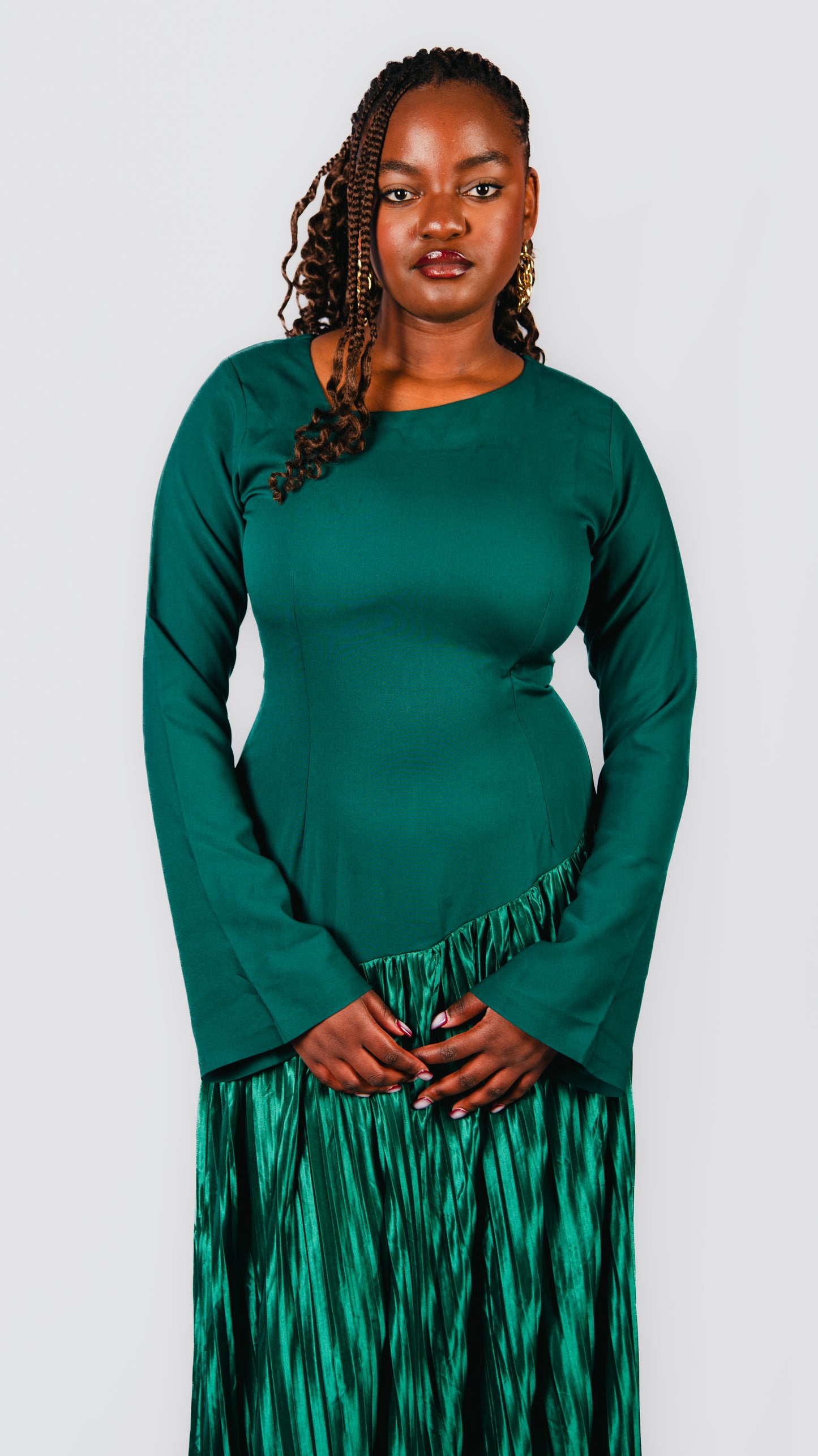 Azarea Asymmetrical Maxi Dress With Asymetrical Neckline