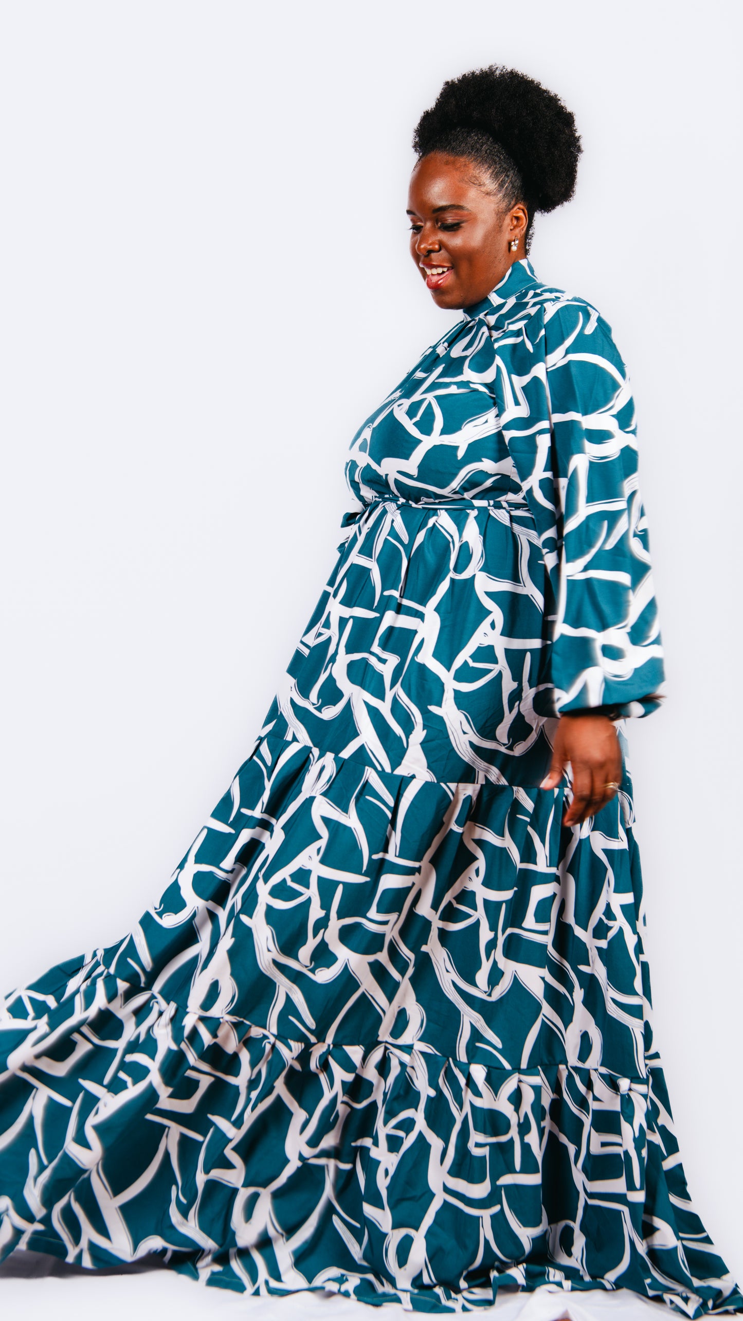 Selma Layered Maxi Dress In Animal Print