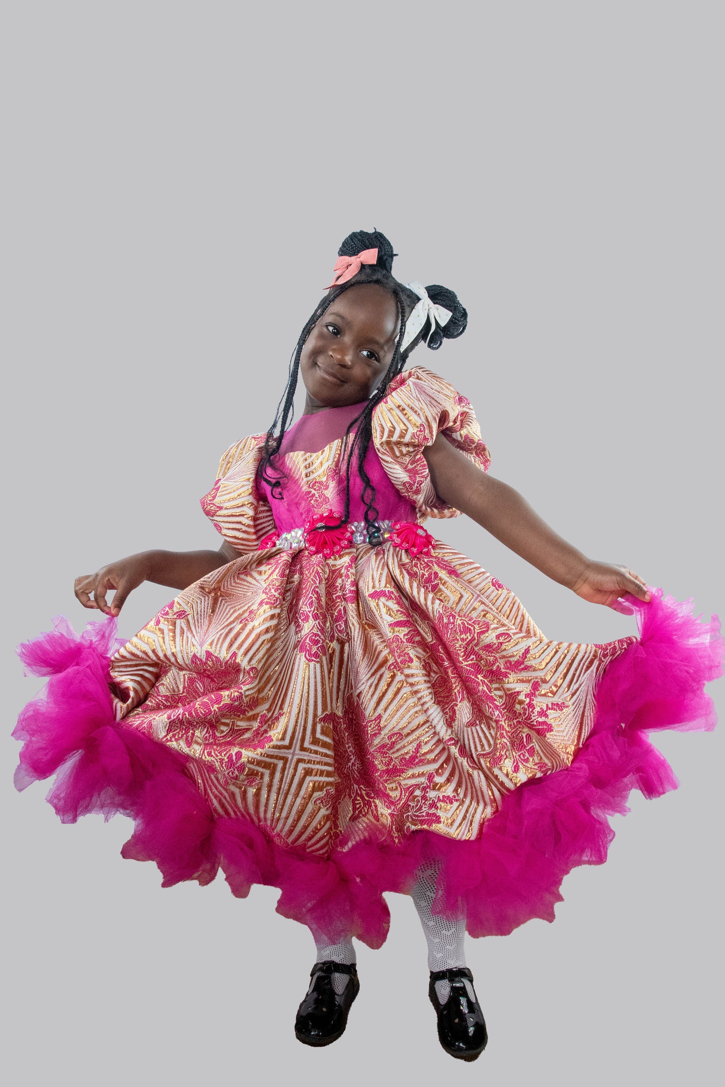 Zilah Damask Ball Gown