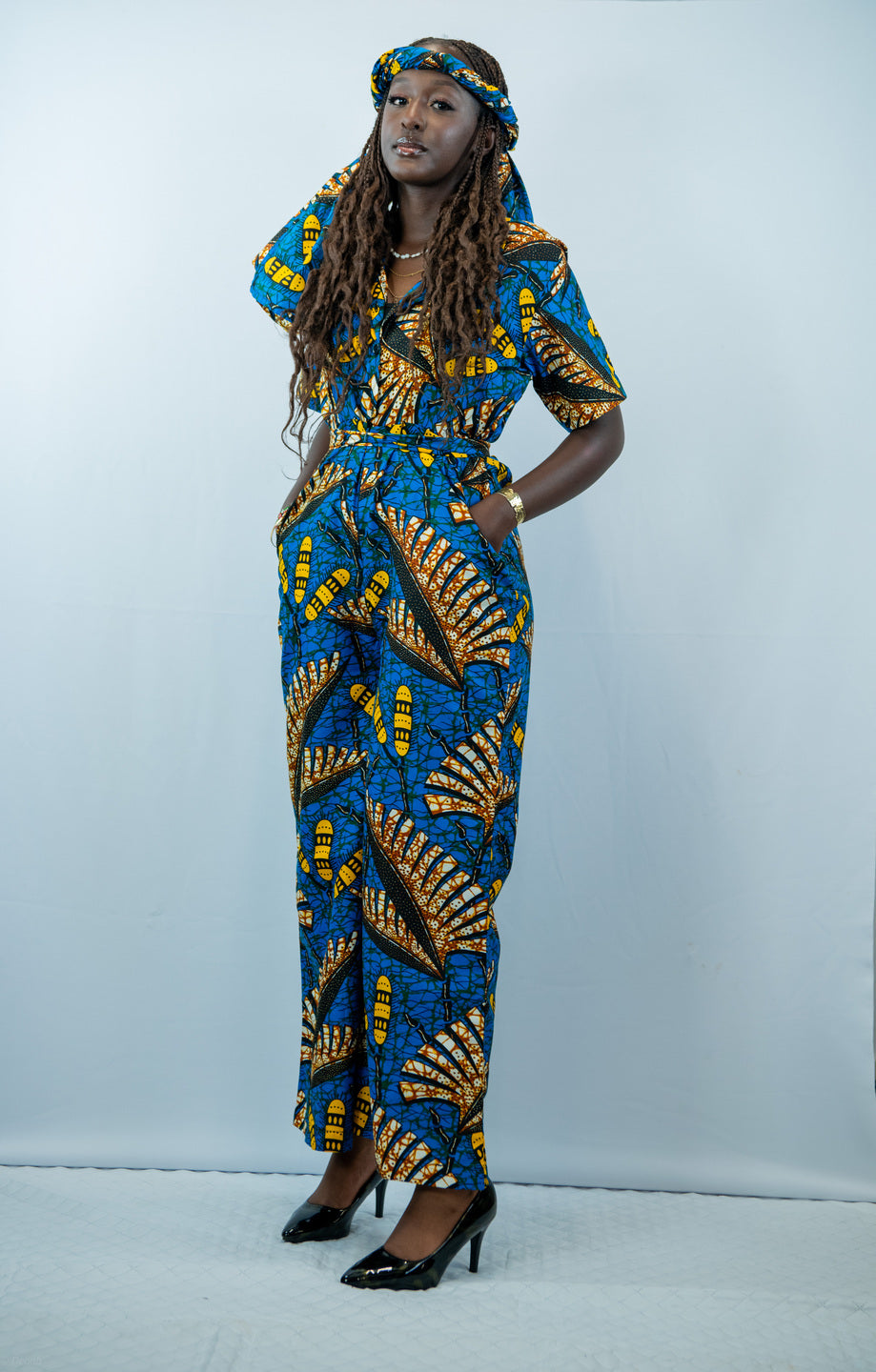 Pendo Blue Print Jumpsuit