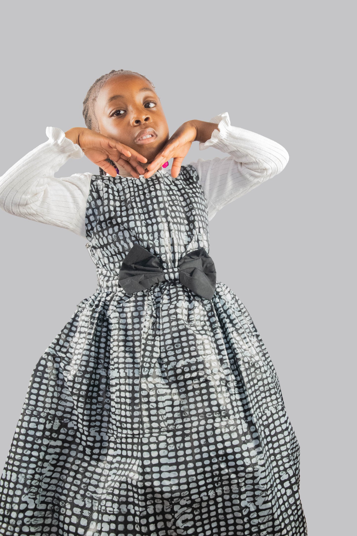 Ciela Midi Black & White Checkered Dress