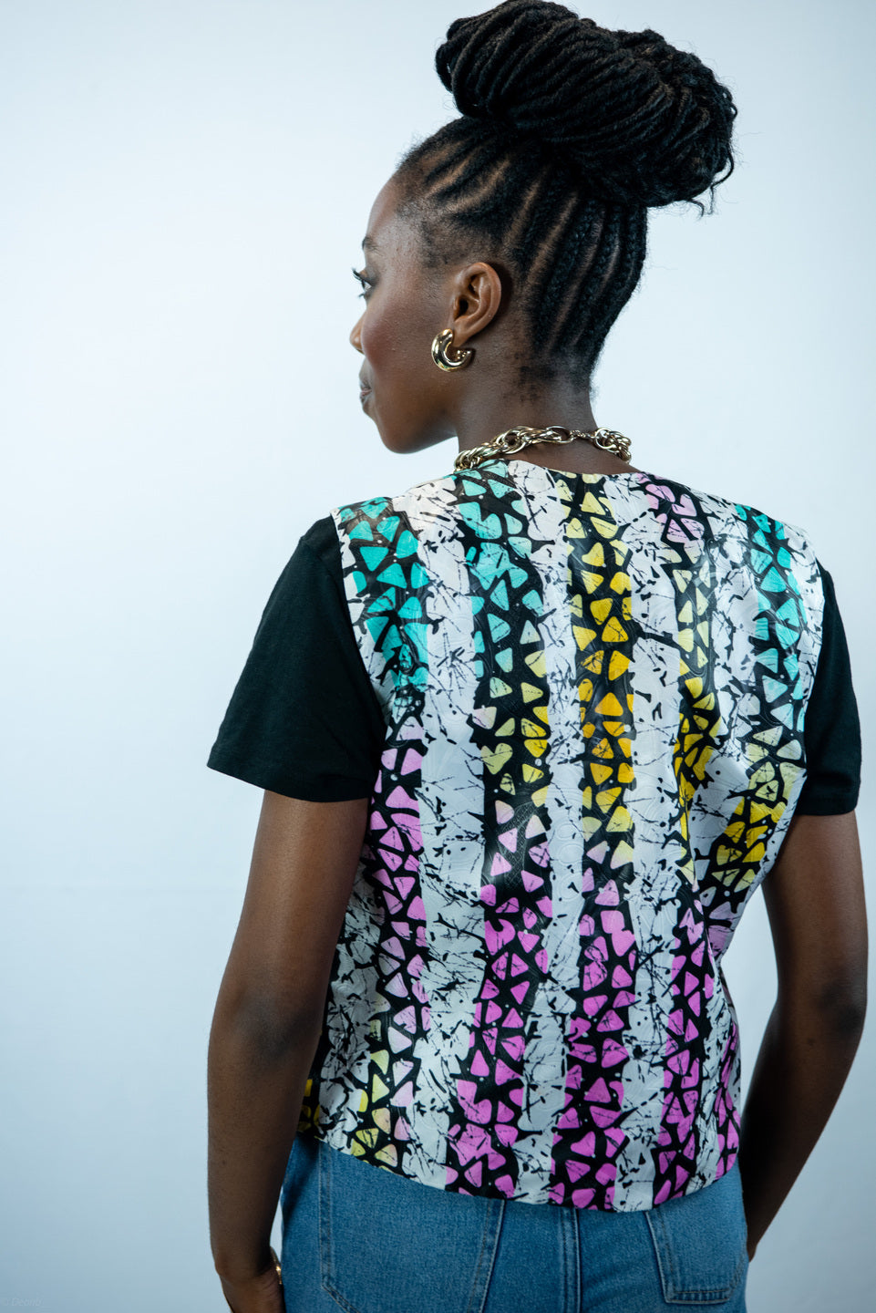 Esperanza Multicoloured Print Waistcoat