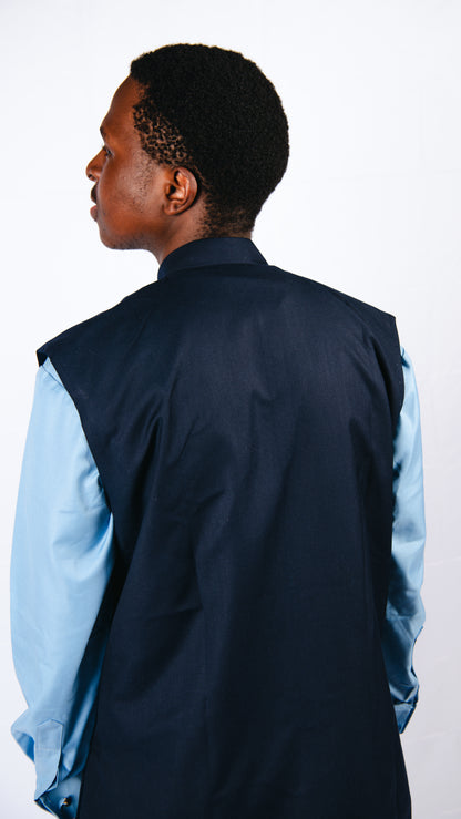 Tirzah 3-piece sky blue trouser, shirt, and vest