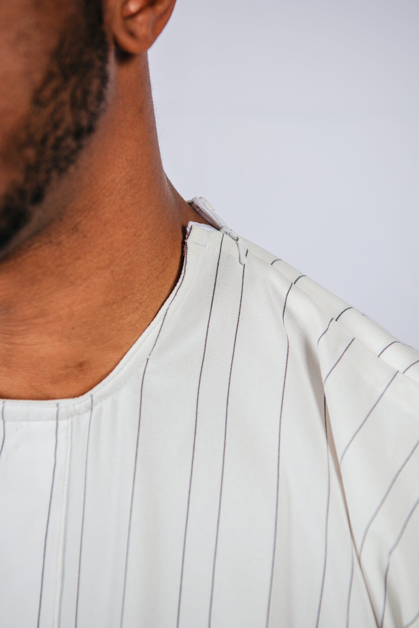 Yannick white/black stripped Trousers and Off shoulder Top