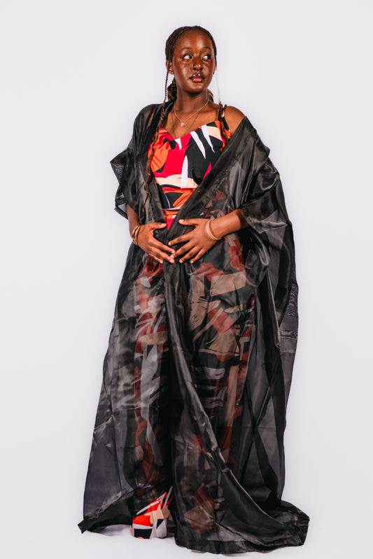Tehillah 3-piece Trousers and Top with Organdy Kimono