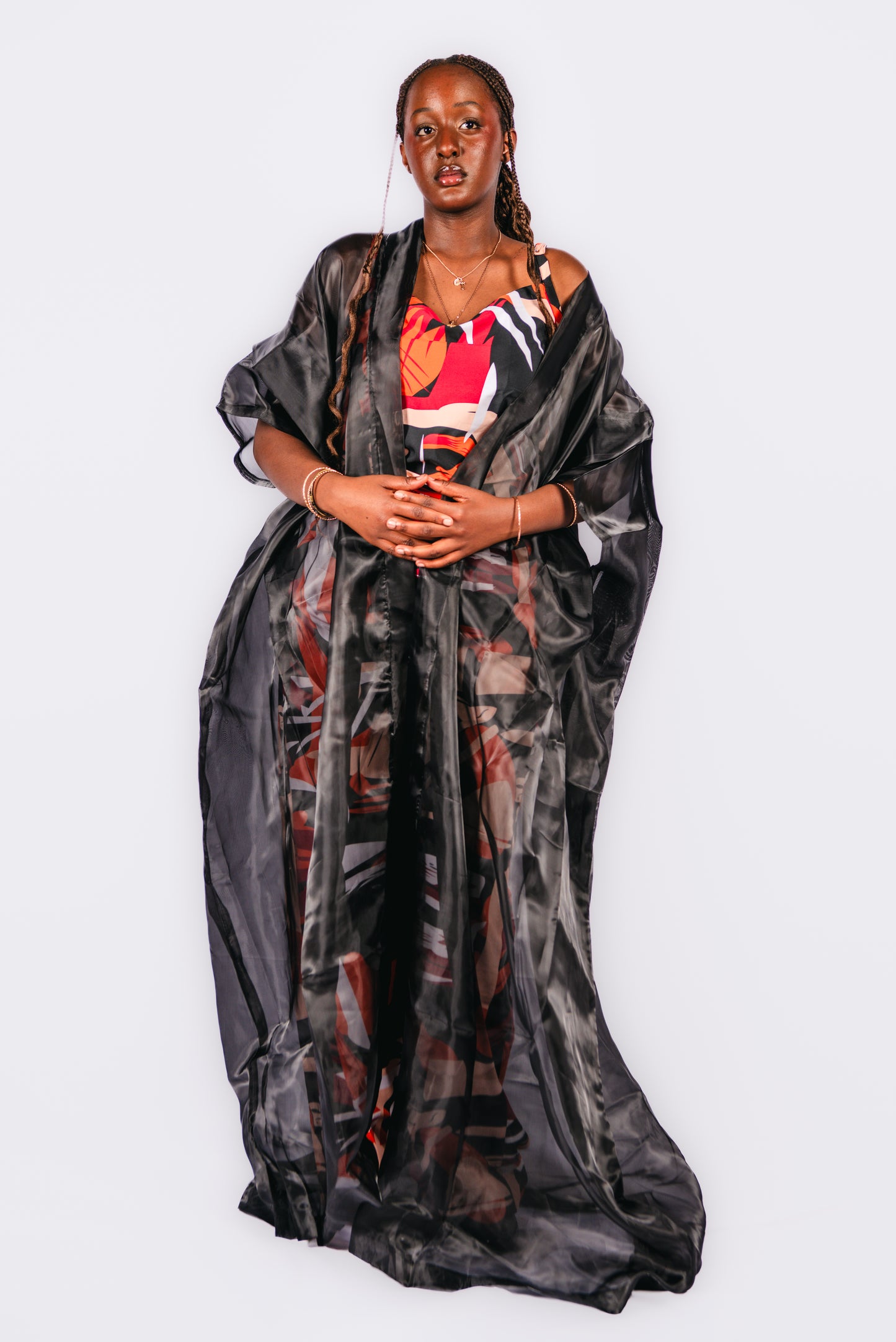 Tehillah 3-piece Trousers and Top with Organdy Kimono