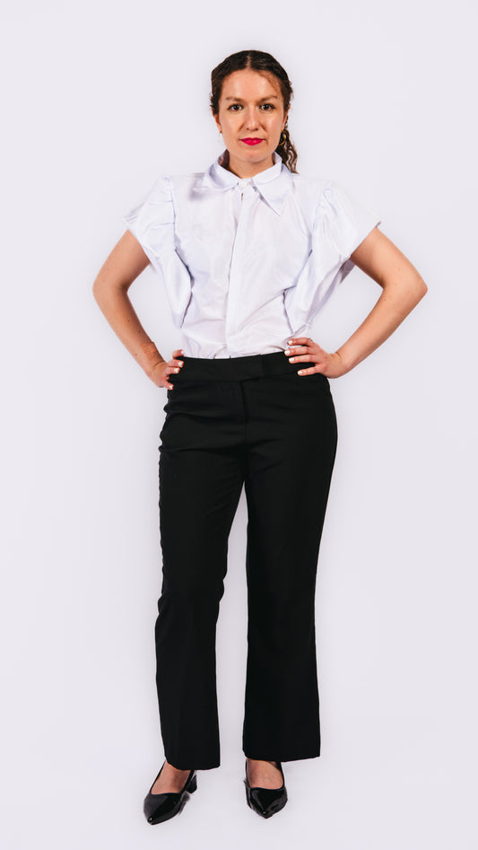 Tiara Ruffled Sleeves- White