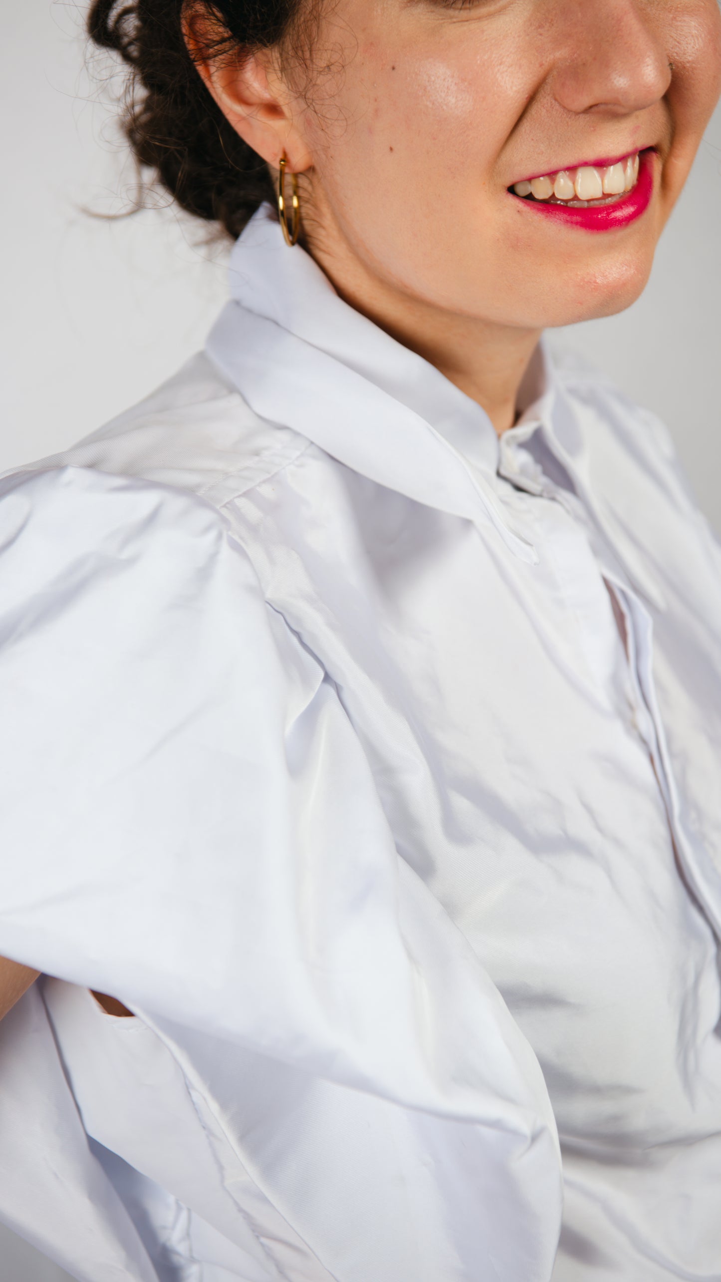 Tiara Ruffled Sleeves- White