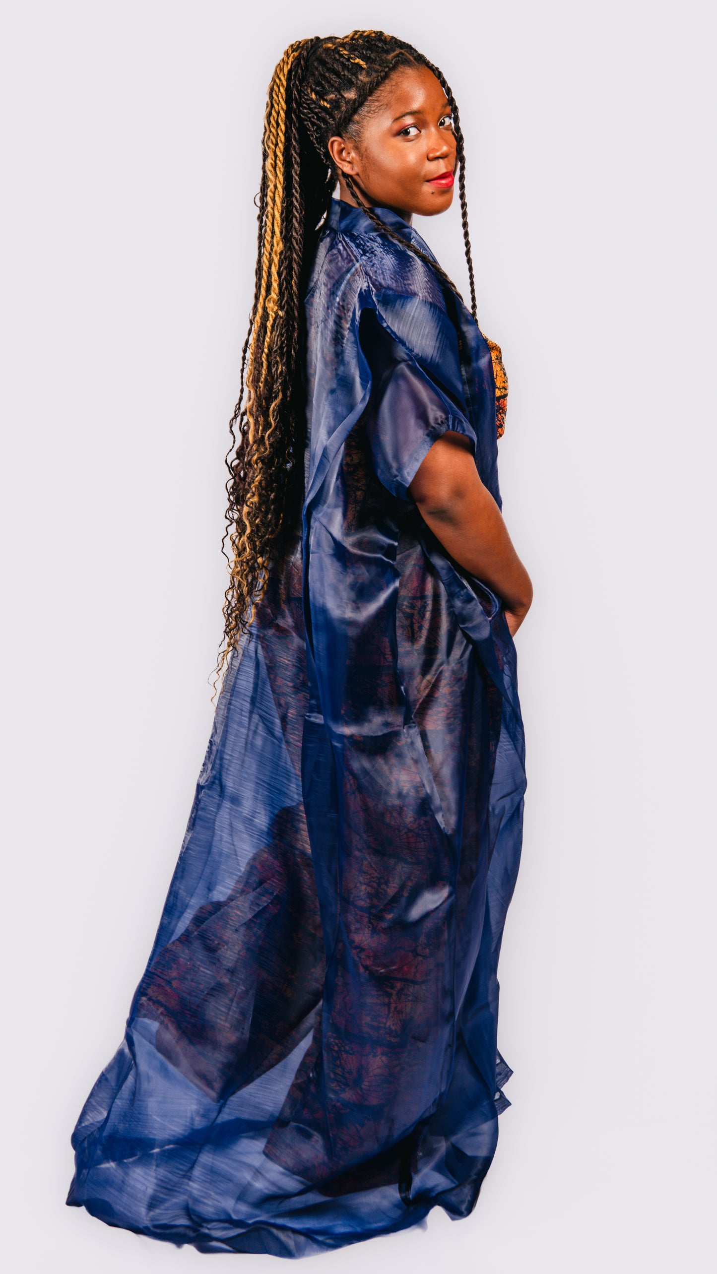 Tehillah 3 Piece Palazzo Trousers And Sleeveless Top With Organdy Kimono