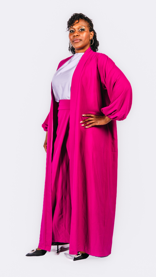 Naya 3 Piece Wrap Skirt With Silk top and Kimono