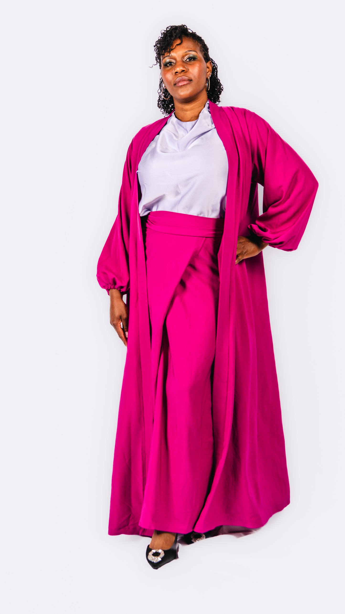 Naya 3 Piece Wrap Skirt With Silk top and Kimono