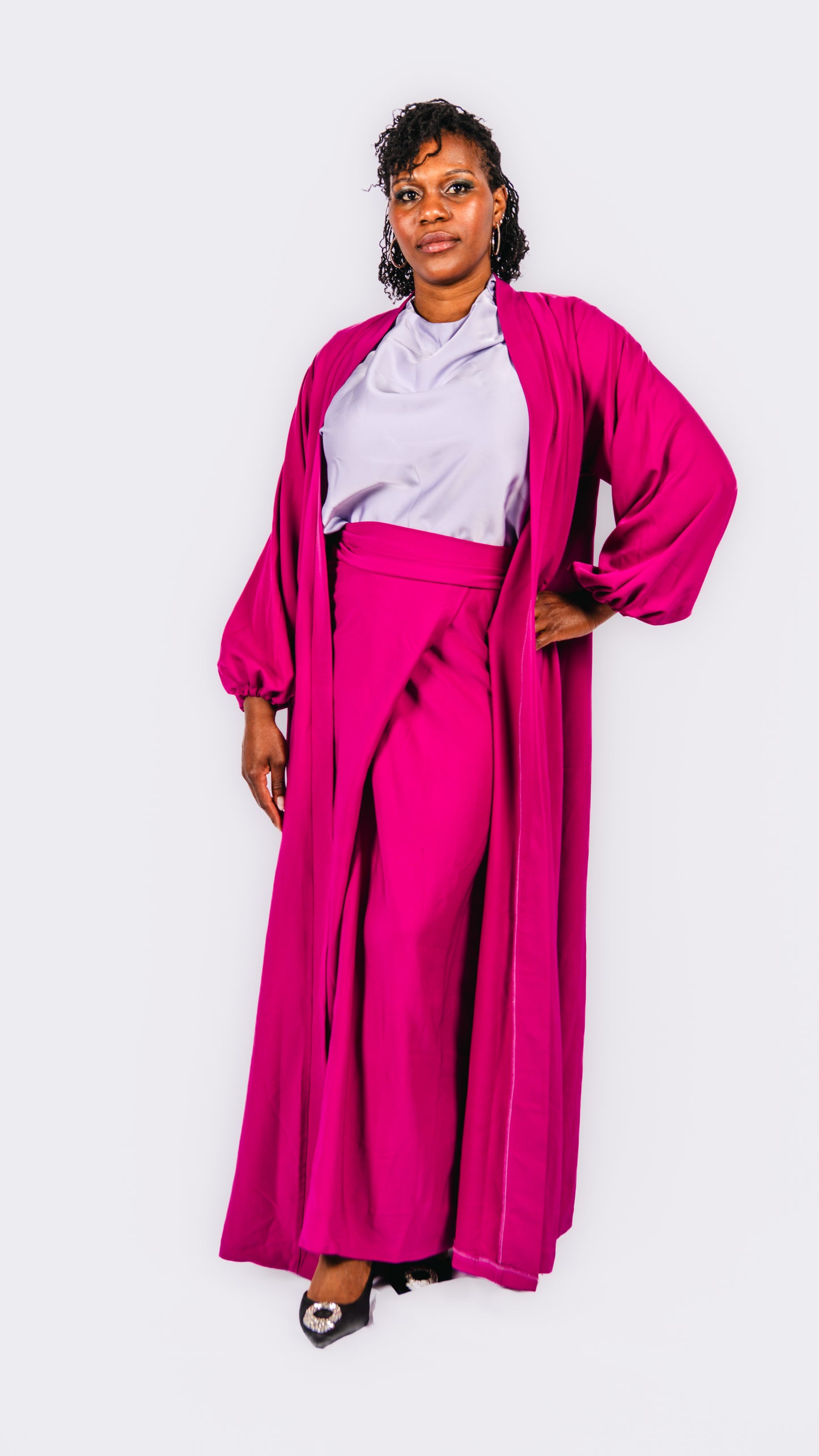 Naya 3 Piece Wrap Skirt With Silk top and Kimono