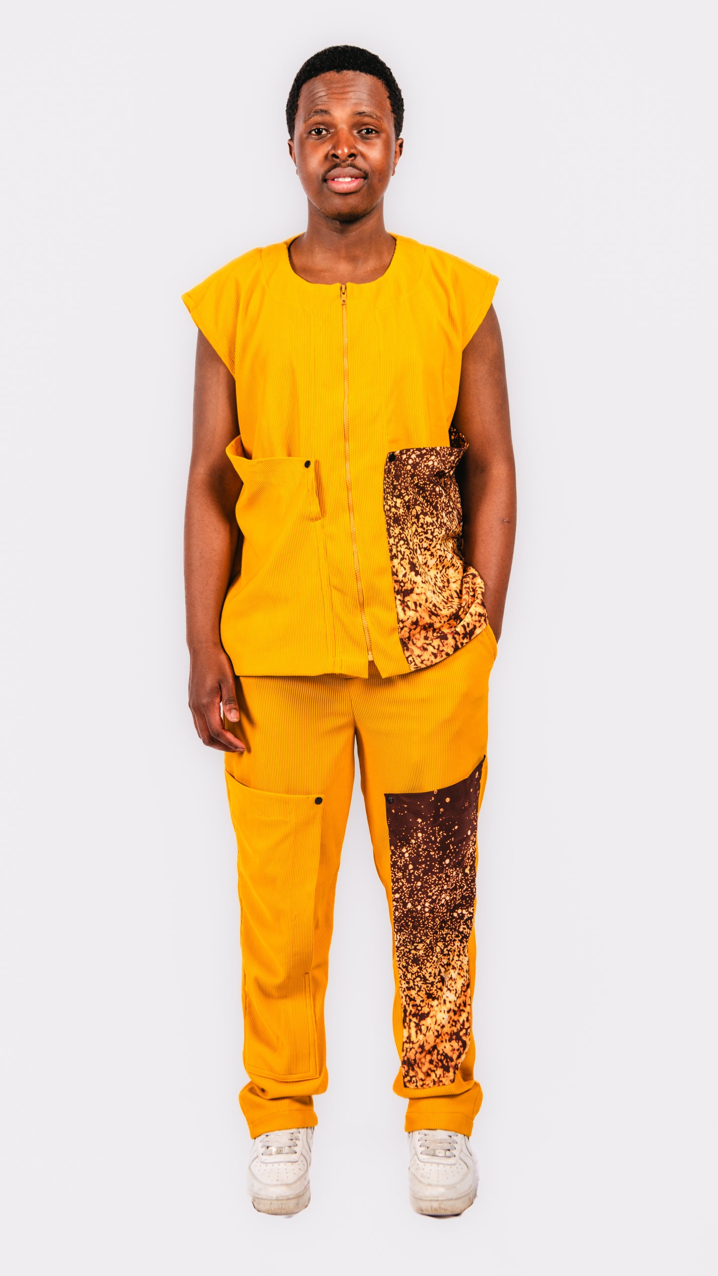 Adriel Joggers and Sleeveless/Multi-pocket Zipped Shirt