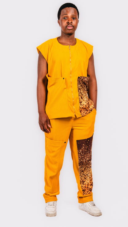 Adriel Joggers and Sleeveless/Multi-pocket Zipped Shirt