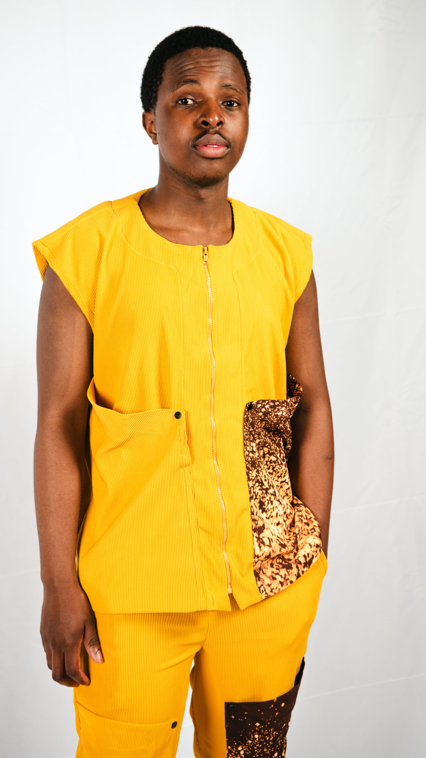 Adriel Joggers and Sleeveless/Multi-pocket Zipped Shirt
