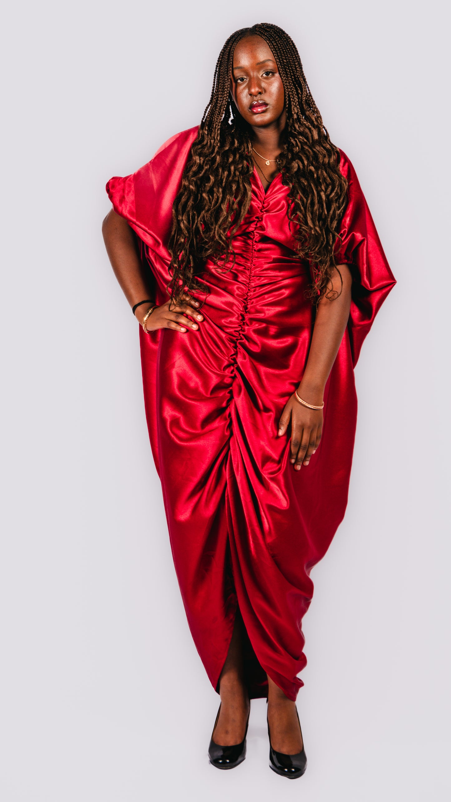 Fe Maxi Oversize Dress In Red