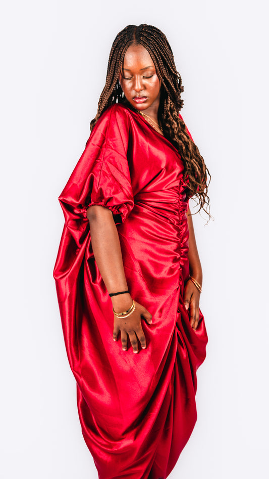 Fe Maxi Oversize Dress In Red