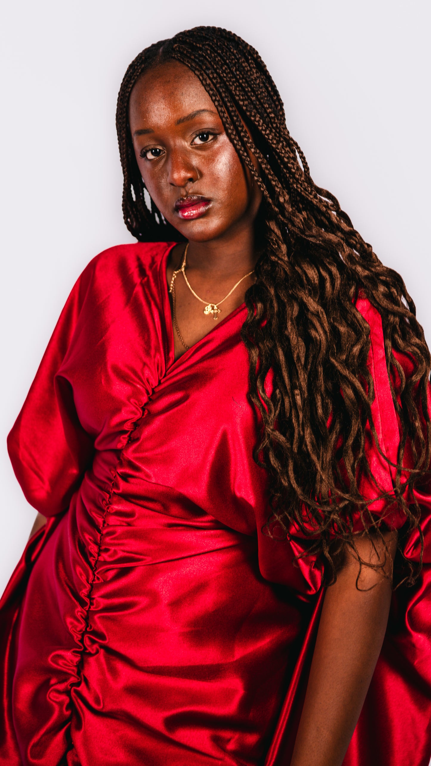 Fe Maxi Oversize Dress In Red