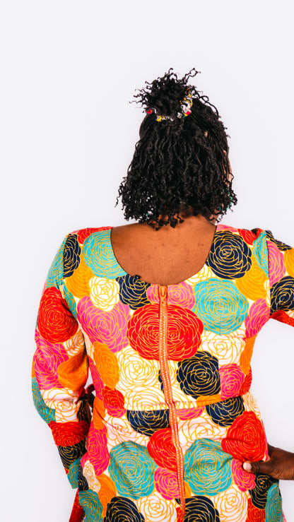 Giovanna multicoloured Wrap Dress With Asymmetrical Neck