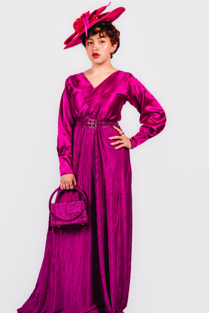 Iliana Maxi Pleaated Dress With Belt