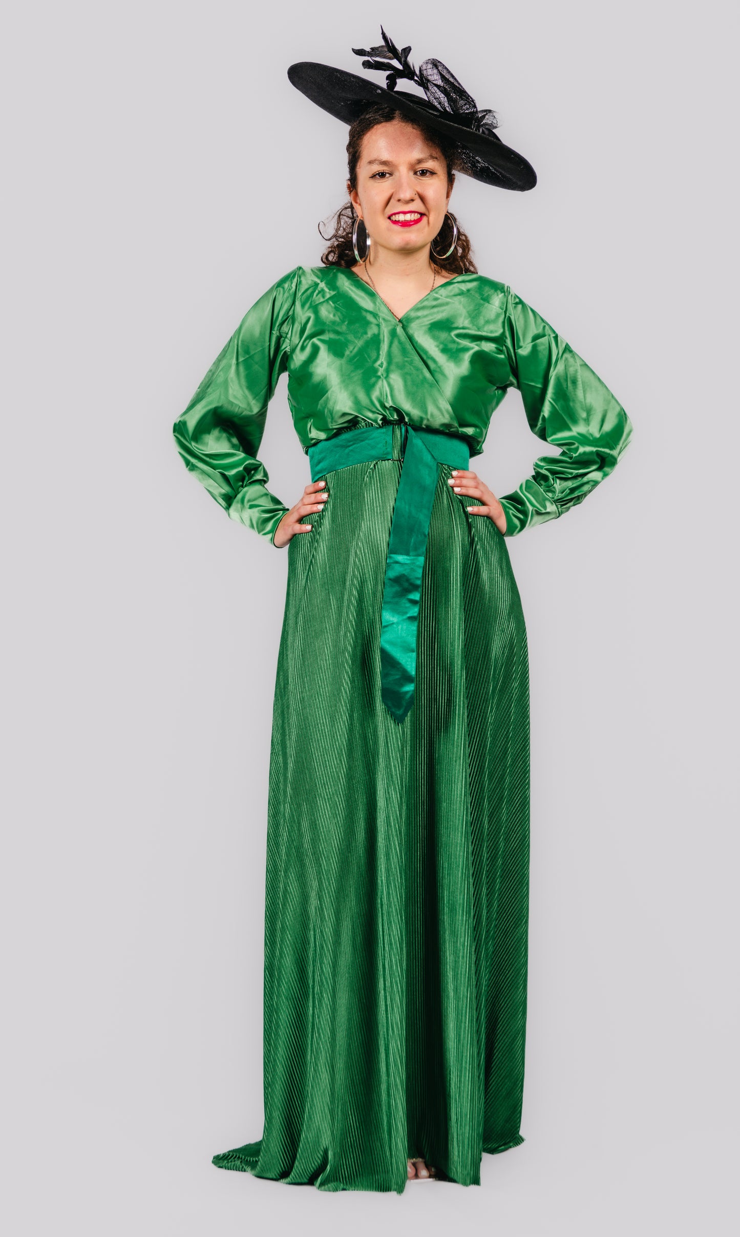 Iliana Maxi Pleated Dress Dress With Belt