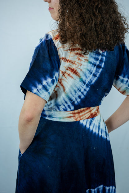Abba  Tye and Dye Maxi Dress with Belt