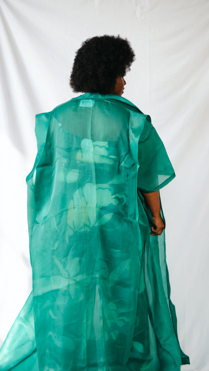 Tehillah 3 Piece Palazzo Trousers And Sleeveless Top With Organdy Kimono