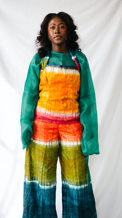 Amaris 2 Piece set Tie-Dye Wide Leg Trousers And Alter-neck Top