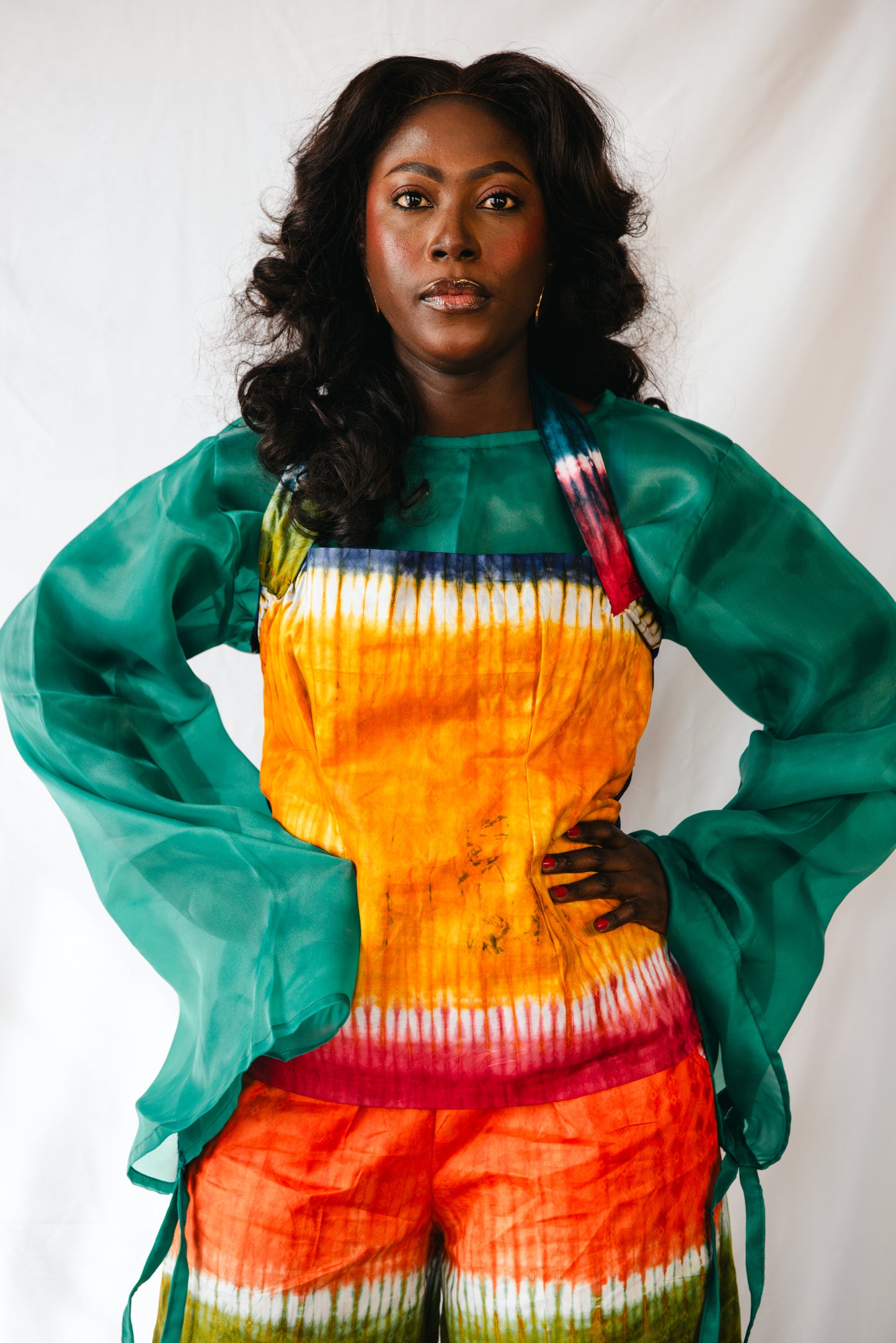 Amaris 2 Piece set Tie-Dye Wide Leg Trousers And Alter-neck Top