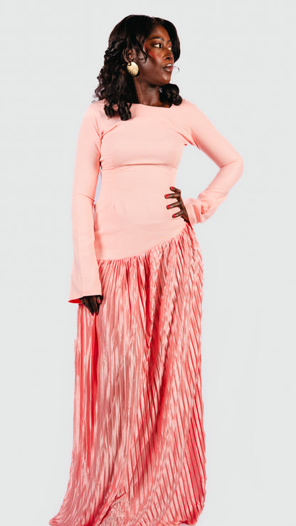 Azarea Asymmetrical Maxi Dress With Asymetrical Neckline