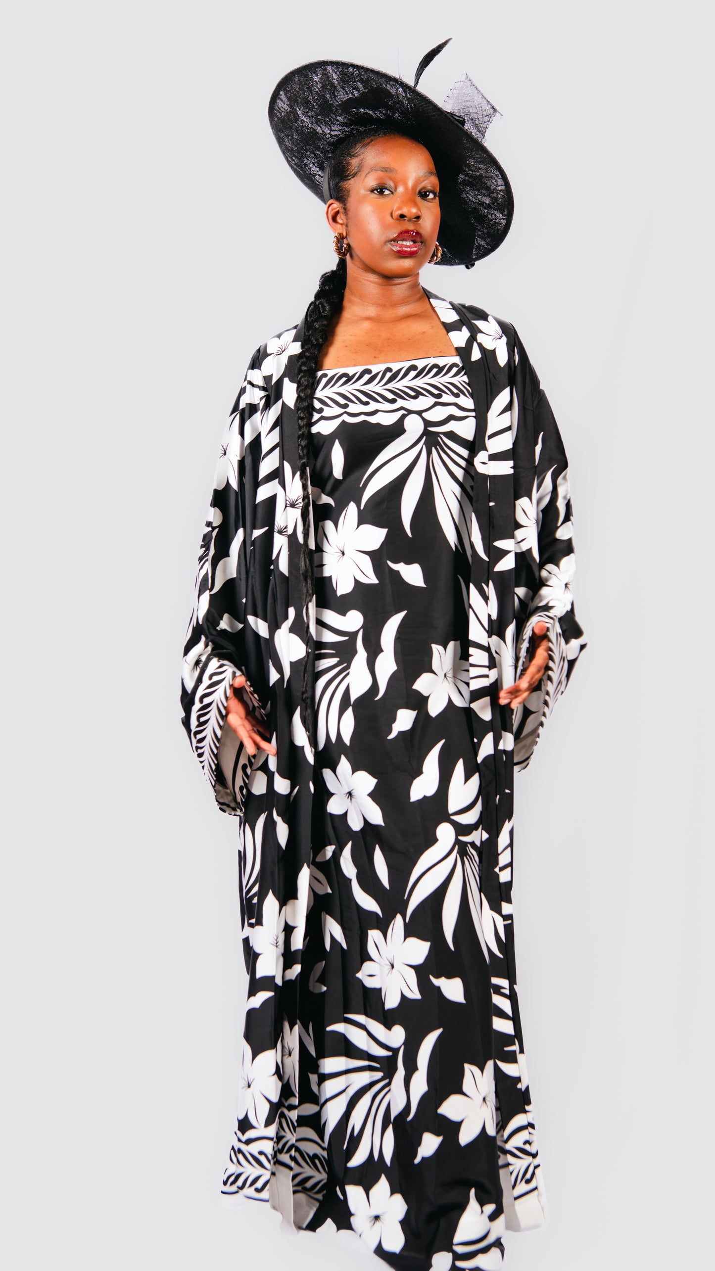 Sijuade 2 Piece Floral Maxi Dress And Kimono