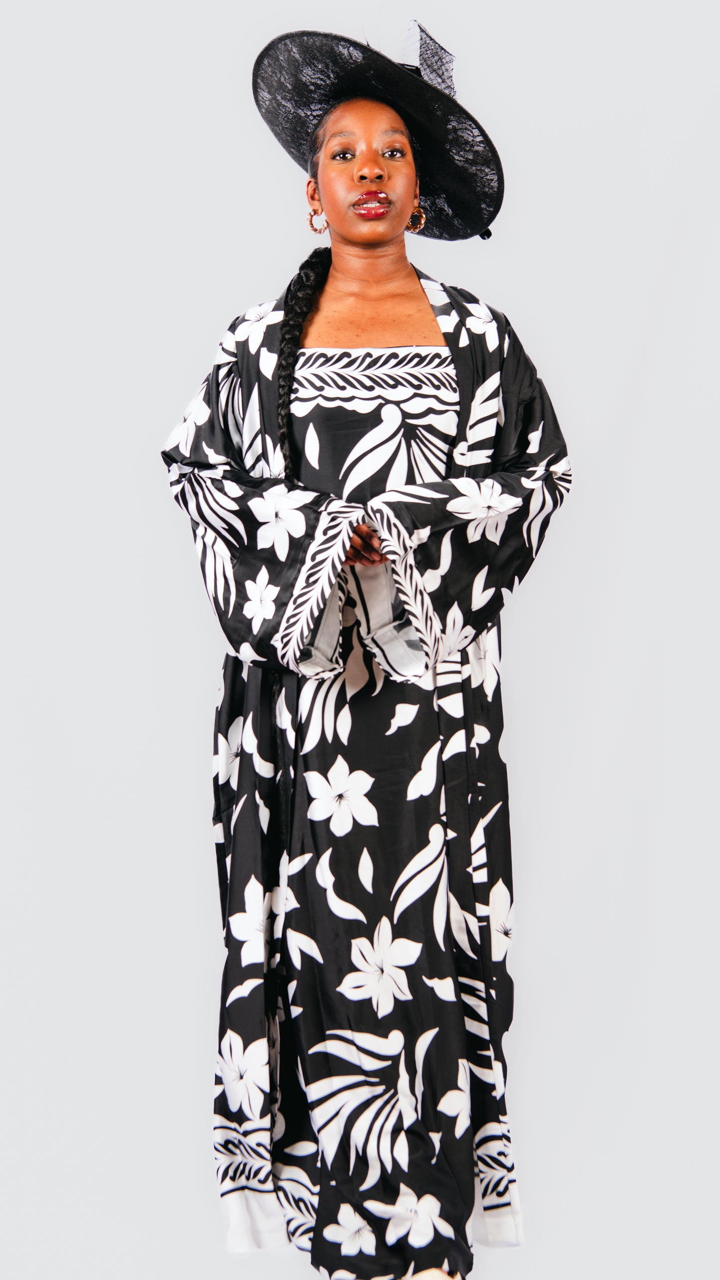 Sijuade 2 Piece Floral Maxi Dress And Kimono