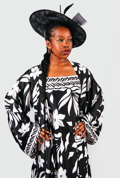 Sijuade 2 Piece Floral Maxi Dress And Kimono