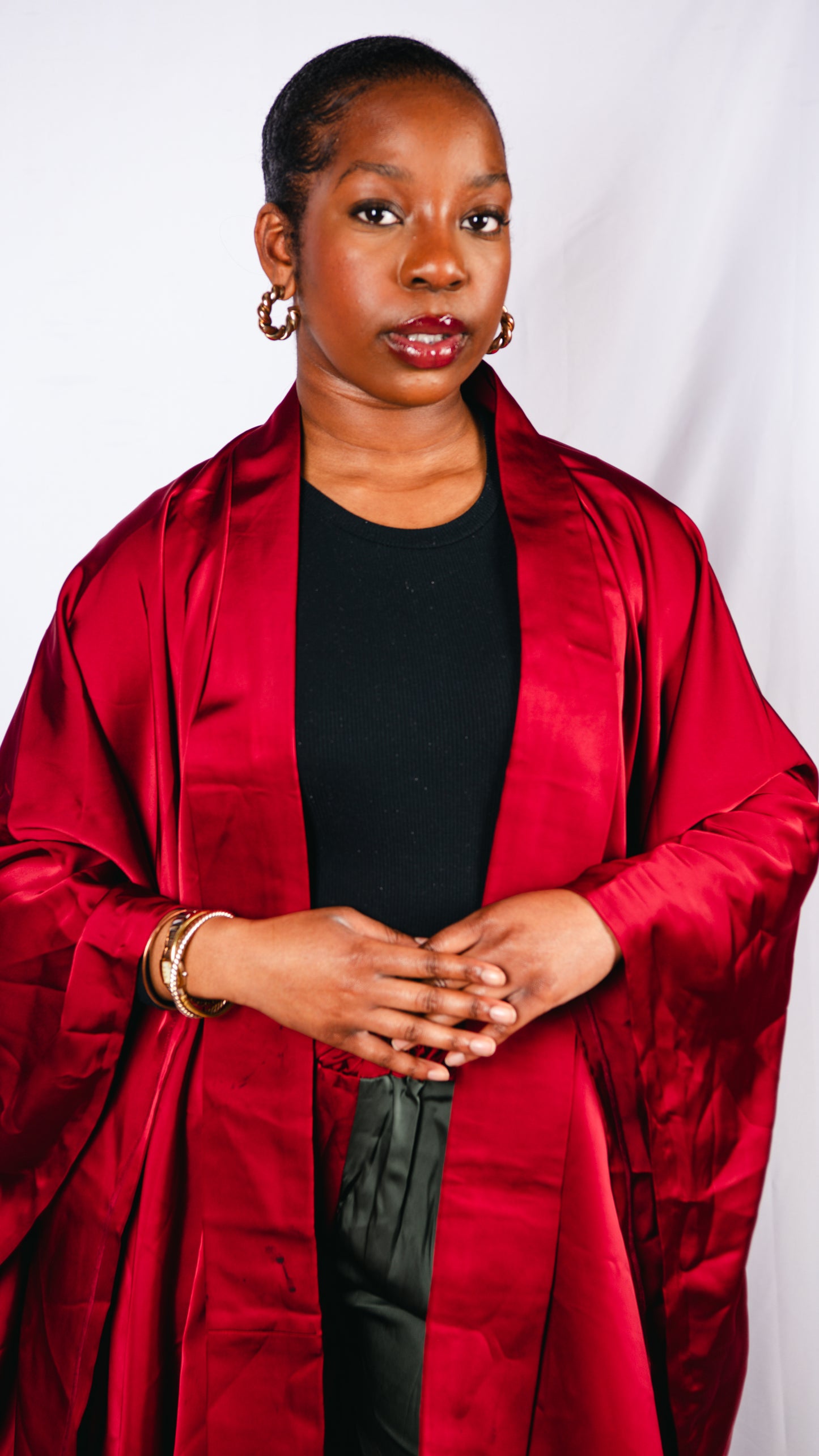 Gianna 2 piece Two-Colour Wide Leg Trousers and Batwing Kimono
