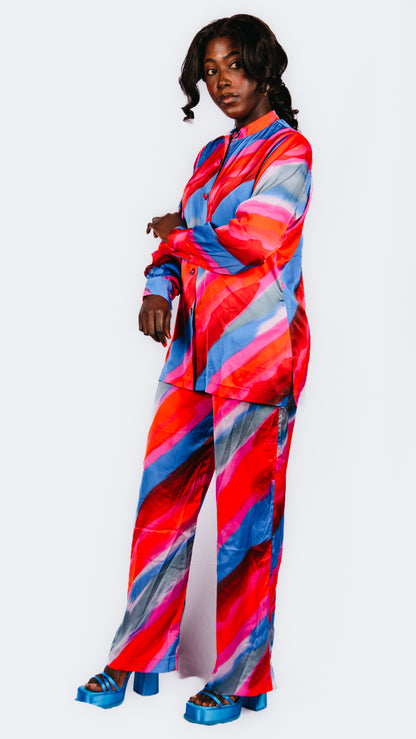 Thabisa 2 Piece Pink and blue Trousers and Shirt